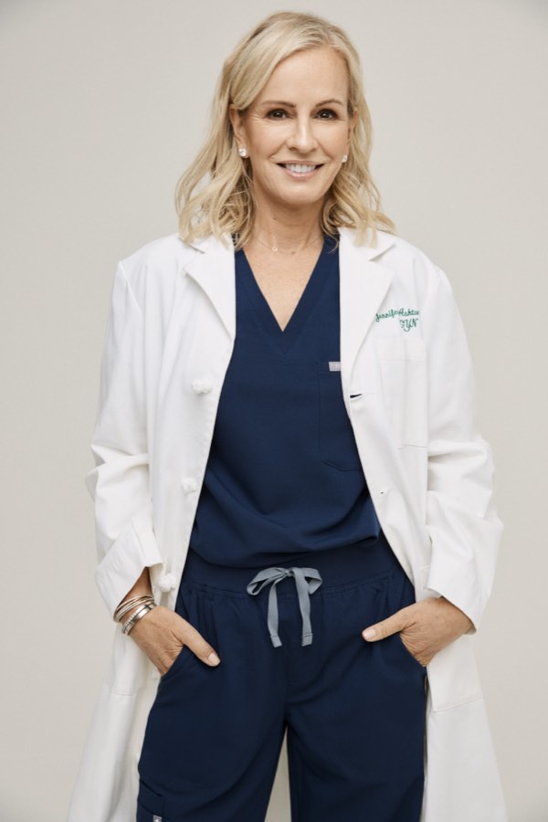 Dr. Jennifer Ashton in her clinical coat