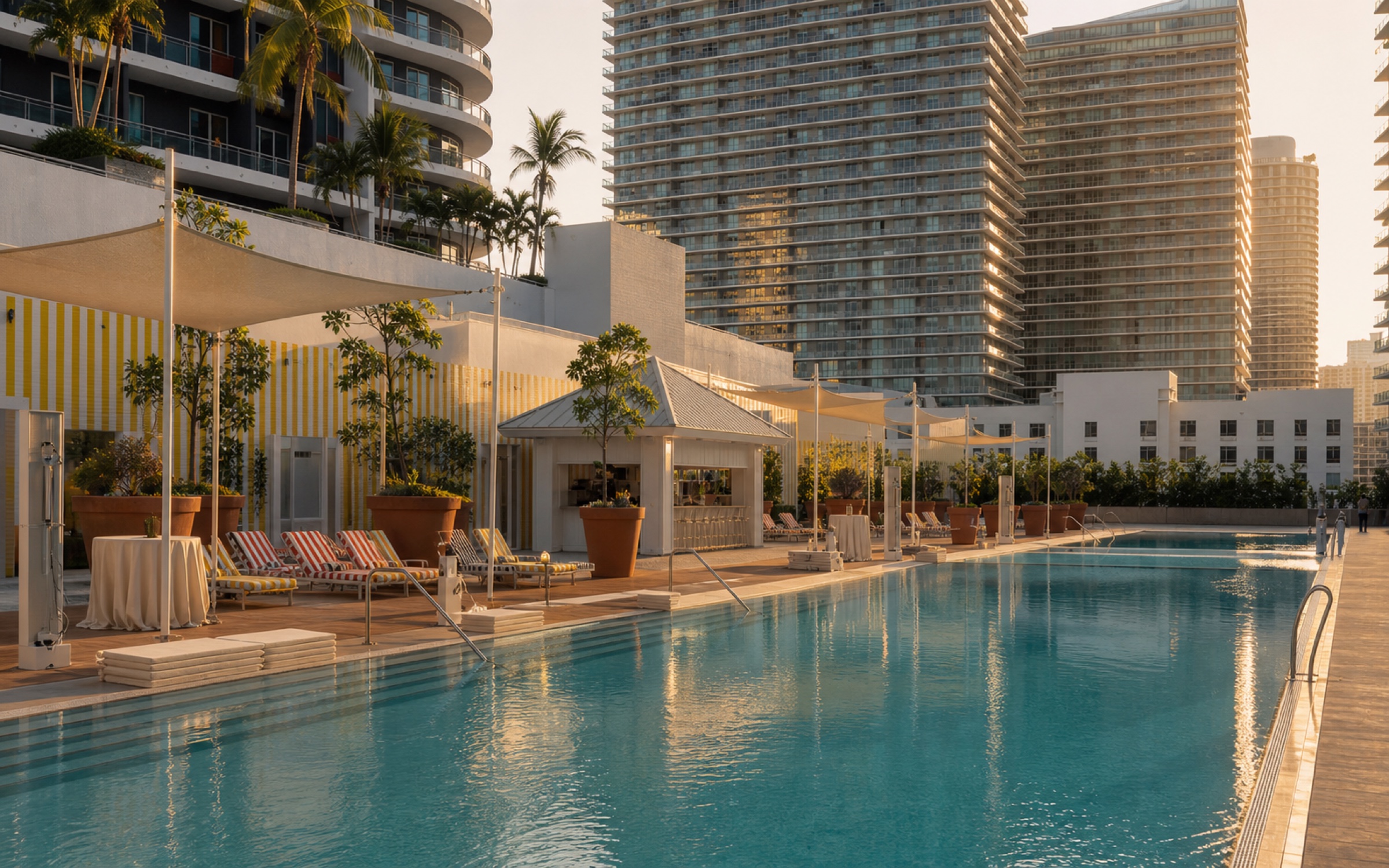 Hotel Dua rooftop concept view at golden hour